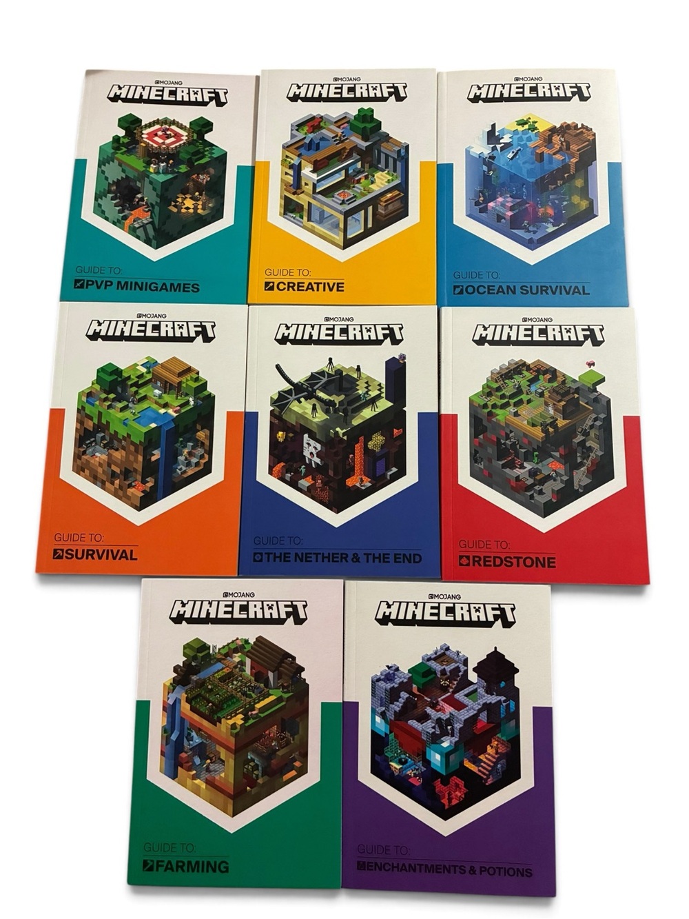 Official Minecraft Guide Collection 8-Book Lot Mojang 2021 Paperback Bundle